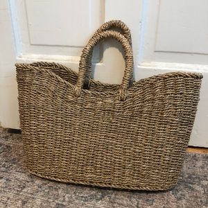 Vintage straw tote bag